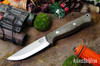 Bark River Knives: Gunny Scandi 3V - Green Canvas Micarta - White Liners