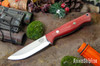 Bark River Knives: Gunny Scandi 3V - Red Linen Micarta - Blue Liners - Mosaic Pins