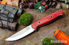 Bark River Knives: Gunny Scandi 3V - Red Linen Micarta - Black GITD Liner - Hollow Pins