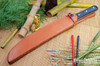 Bark River Knives: Tengu - CPM 3V - Black Bolster - Black Canvas Micarta - Mosaic Pins
