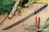Bark River Knives: Tengu - CPM 3V - Black Bolster - Black Canvas Micarta - Red Liners