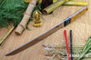 Bark River Knives: Tengu - CPM 3V - Black Bolster - Desert Ironwood - Black Liners