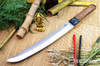 Bark River Knives: Tengu - CPM 3V - Black Bolster - Desert Ironwood - Orange Liners - Hollow Brass Pins