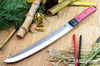 Bark River Knives: Tengu - CPM 3V - Black Bolster - Red Linen Micarta - Black Liners & Pins