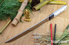 Bark River Knives: Tengu - CPM 3V - Black Bolster - White Linen Micarta - Black Liners - Mosaic Pins