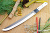 Bark River Knives: Tengu - CPM 3V - Black Bolster - White Linen Micarta - Red Liners - Hollow Brass Pins
