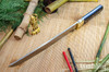 Bark River Knives: Tengu - CPM 3V - Black Carbon Fiber - Blue Liner - Mosaic Pins