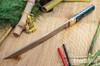 Bark River Knives: Tengu - CPM 3V - Hulk Voodoo Resin - Blue Liners - Mosaic Pins