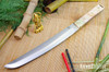 Bark River Knives: Tengu - CPM 3V - Natural Curly Maple - Blue Liners - Mosaic Pins