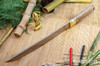 Bark River Knives: Tengu - CPM 3V - Mesquite Burl - Black Liner - Brass Pins