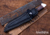 Alan Warren Custom Knives:#2704 Loveless Style Jr Bear Fighter - Ironwood Burl - Nickel Silver, Red & Black G10 Accents - CPM 154