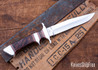 Alan Warren Custom Knives:#2704 Loveless Style Jr Bear Fighter - Ironwood Burl - Nickel Silver, Red & Black G10 Accents - CPM 154