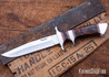 Alan Warren Custom Knives:#2704 Loveless Style Jr Bear Fighter - Ironwood Burl - Nickel Silver, Red & Black G10 Accents - CPM 154