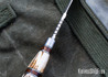 Alan Warren Custom Knives:#2713 Humpback Hunter - Sambar Stag- Ironwood Burl, Nickel Silver, Black G10 Accents - Ironwood Pommel w/Fossil Walrus Plug - CPM 154