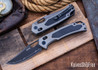 SRM Knives: Retriever 9203-AK3- Gray Aluminum w/Black G10 Inlay - Black Oxidized Clip Point - Ambi Lock - Laminated 140Cr