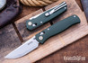 SRM Knives: Medal 255L-MG - OD Green Micarta - Bead Blast Drop Point  - Ambi-Lock - Laminated 140Cr