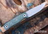 SRM Knives: Bushcut 702T-MP - OD Green Micarta - Stonewashed Drop Point - 14C28N