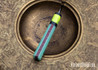 Carter Cutlery: Funayuki - Teal G10 -Yellow & Black Accent - Burgundy Crosscut Liners - San Mai