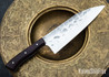 Carter Cutlery: Chef Knife - End Grain Purple Heart - White & Black Liners - Stainless Fuku Go Zai