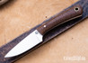 L.T. Wright Knives: Frontier Valley - Brown Burlap - Matte- A2 Steel - Flat Ground