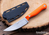 Kestrel Knives: Ovis Hunter 2.0 - Orange G-10 - MagnaCut - Stonewashed - Black Kydex