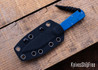 Jack Wolf Knives: Gateway FIXEdc - Sawcut Blue Bone - 14C28N - Satin