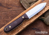 L.T. Wright Knives: Bushcrafter - Rustic Brown Micarta - White Liners - Matte - 01 Tool Steel - Scandi Grind