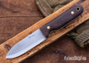 L.T. Wright Knives: Bushcrafter - Rustic Brown Micarta - White Liners - Matte - 01 Tool Steel - Scandi Grind