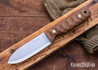 L.T. Wright Knives: Bushcrafter - Natural Mountain Micarta - Black Liners - Matte - 01 Tool Steel - Scandi Grind