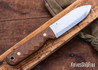 L.T. Wright Knives: Bushcrafter - Natural Mountain Micarta - Black Liners - Matte - 01 Tool Steel - Scandi Grind