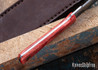 L.T. Wright Knives: Woods Monkey Widdle Chete - Red Dyed Bone - AEB-L