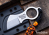 L.T. Wright Knives: Woods Monkey Batwing - EDC Ring Knife - MagnaCut - Chisel Grind - Realtree Orange/Black Kydex