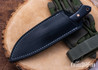 7Forge Knives: Artemis Hunter - Black Richlite - Black Canvas & Red G10 Liners -  Copper Mosaic Pins - 52100