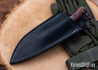 7Forge Knives: Mini Trapper - Crosscut Canvas Micarta - Purple Linen Liners - Purple Fiberoptic Pins - AEB-L
