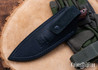 7Forge Knives: Mini Trapper - Crosscut Canvas Micarta - Purple Linen Liners - Purple Fiberoptic Pins - AEB-L