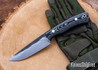 7Forge Knives: Custom Forged Hunter - Raven Richlite - Blue Liners - Aluminium Pins - 5160