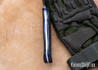 7Forge Knives: Custom Forged Hunter - Raven Richlite - Blue Liners - Aluminium Pins - 5160