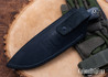 7Forge Knives: Custom Forged Hunter - Raven Richlite - Blue Liners - Aluminium Pins - 5160