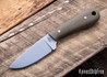 Battle Horse Knives: Frontier First - O1 Tool Steel - Flat Grind - Green Micarta