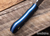 Battle Horse Knives: Slug - O1 Tool Steel - Saber Grind - Black Micarta - Blue Liners