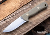 Battle Horse Knives: Pitbull SL - O1 Tool Steel - Scandi Grind - Green Micarta