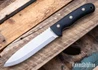 Battle Horse Knives: Pitbull XL - O1 Tool Steel - Scandi Grind - Black Micarta