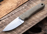 Battle Horse Knives: Scant - O1 Tool Steel - Saber Grind - Green Micarta