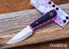 WK Forgeworks Custom Knives: Little Bird - Black & Pink G10 - Pink Pins - AEB-L