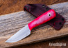 WK Forgeworks Custom Knives: Little Bird - Jade & Pink Glow G10 - White Pins - AEB-L