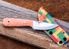 WK Forgeworks Custom Knives: Little Bird - Orange TeroTuf - White Pins - AEB-L