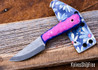 WK Forgeworks Custom Knives: Little Bird - Pink & Purple G10 - Pink Pins - AEB-L