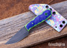 WK Forgeworks Custom Knives: Little Bird - Purple Linen & Green G10 - Green Pins - AEB-L