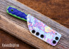WK Forgeworks Custom Knives: Little Bird - Purple Linen & Green G10 - Green Pins - AEB-L