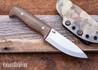 WK Forgeworks Custom Knives: Mini A10 - OD Green Canvas - Red G10 & Natural Liners - Stainless Gulso Bolts - CPM 154